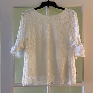 Nanette Nanette Lepore Short Frill Slv Crew Neck